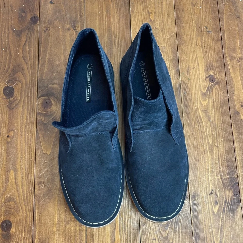 Hawkings McGill navy blue suede chukka boots size 10 no laces